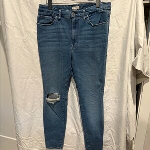 Good American Blue Ripped Skinny Jeans